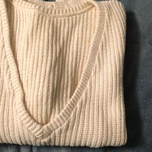 Vintage Cotton Low V Neck Sweater M
